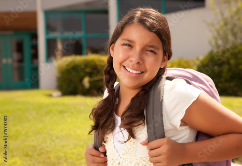 Cute Hispanic Teen Girl Student Ready for School