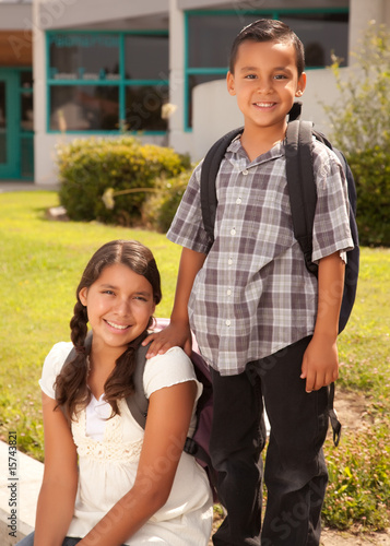 Cute Hispanic Brother and S...
