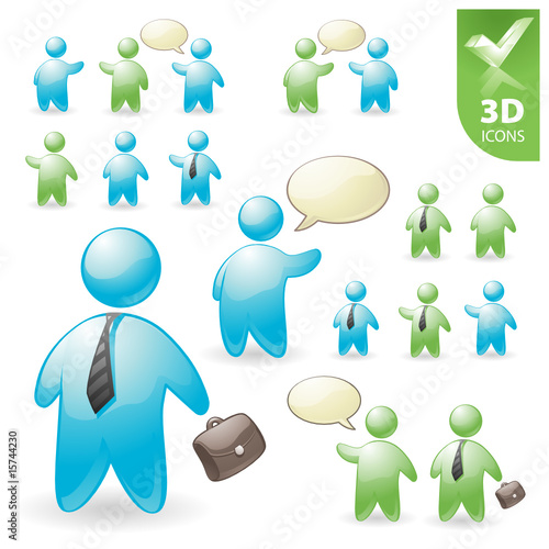 People vector 3D icon set