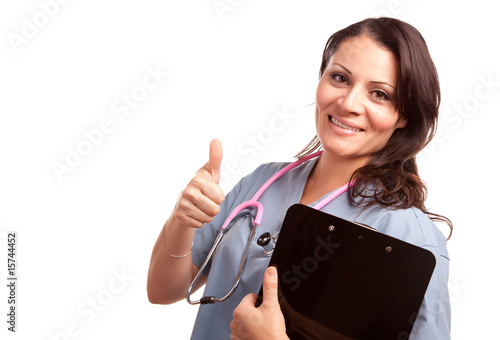Attractive Hispanic Doctor ...