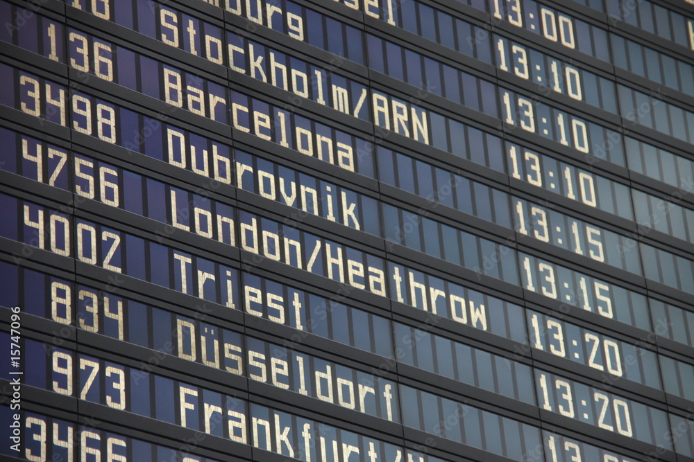 Obraz premium Flughafen Anzeigetafel