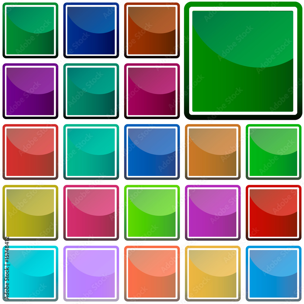 Set of various colored elements