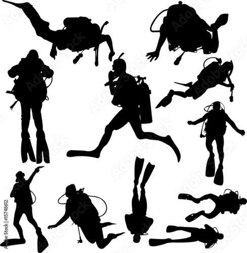 scuba diving - vector