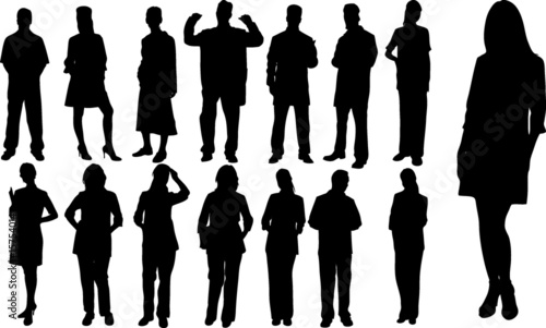 Abstract vector people silh...