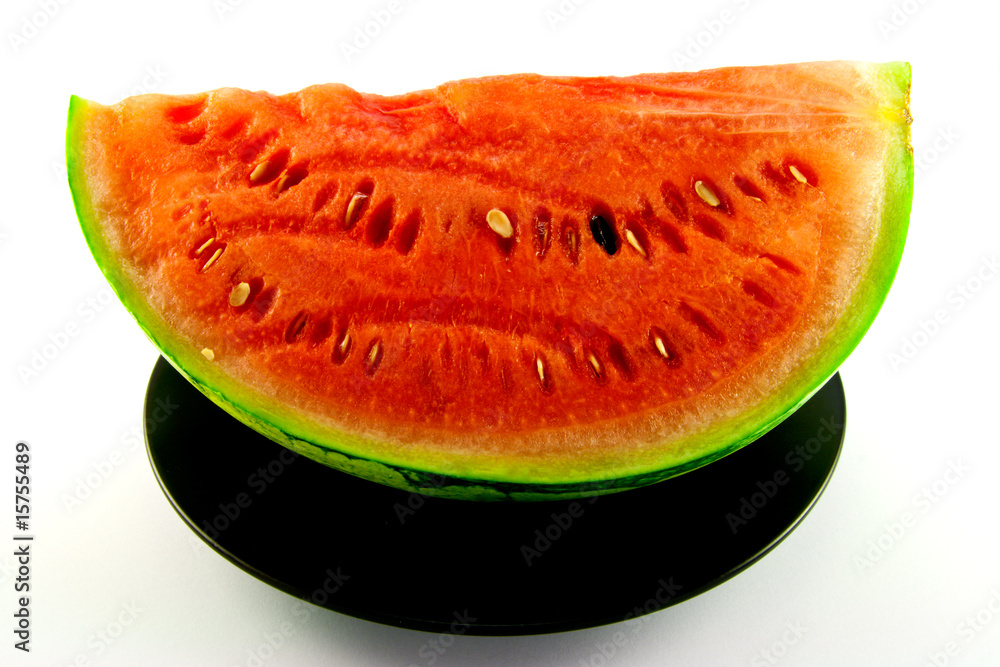 Watermelon on a Black Plate Watermelon on a Black Plate