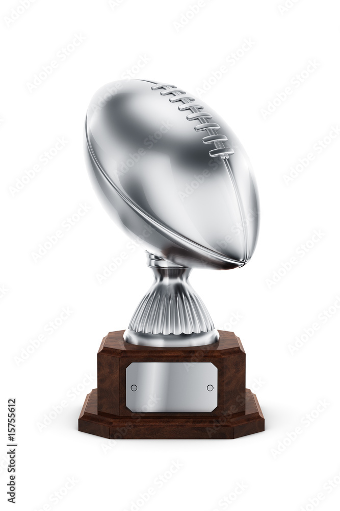 Silver American football trophy Silver American football trophy