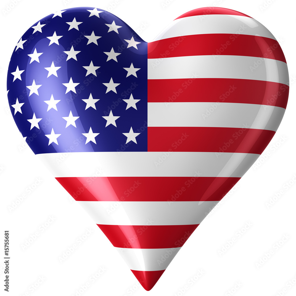 Fototapeta premium Heart with american flag