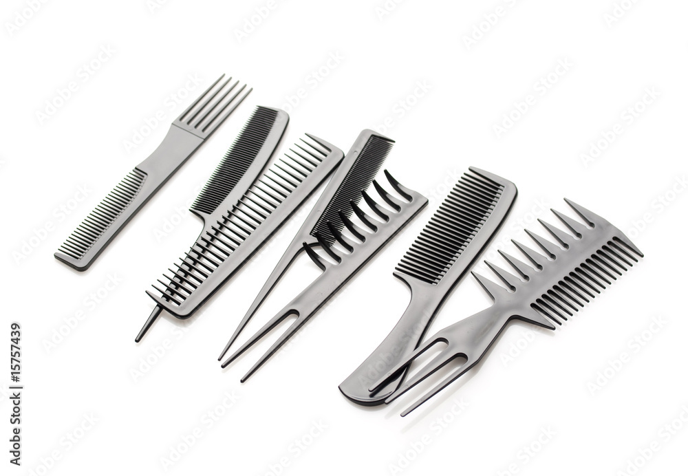 set of hairstyle accessories on white background set of hairstyle accessories on white background