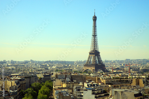 The Eiffel Tower, Paris, France, with the skyline of Paris © Richard McGuirk