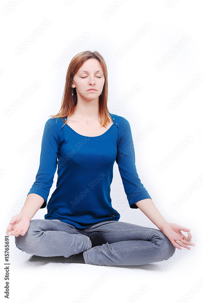 Relaxed girl isolated