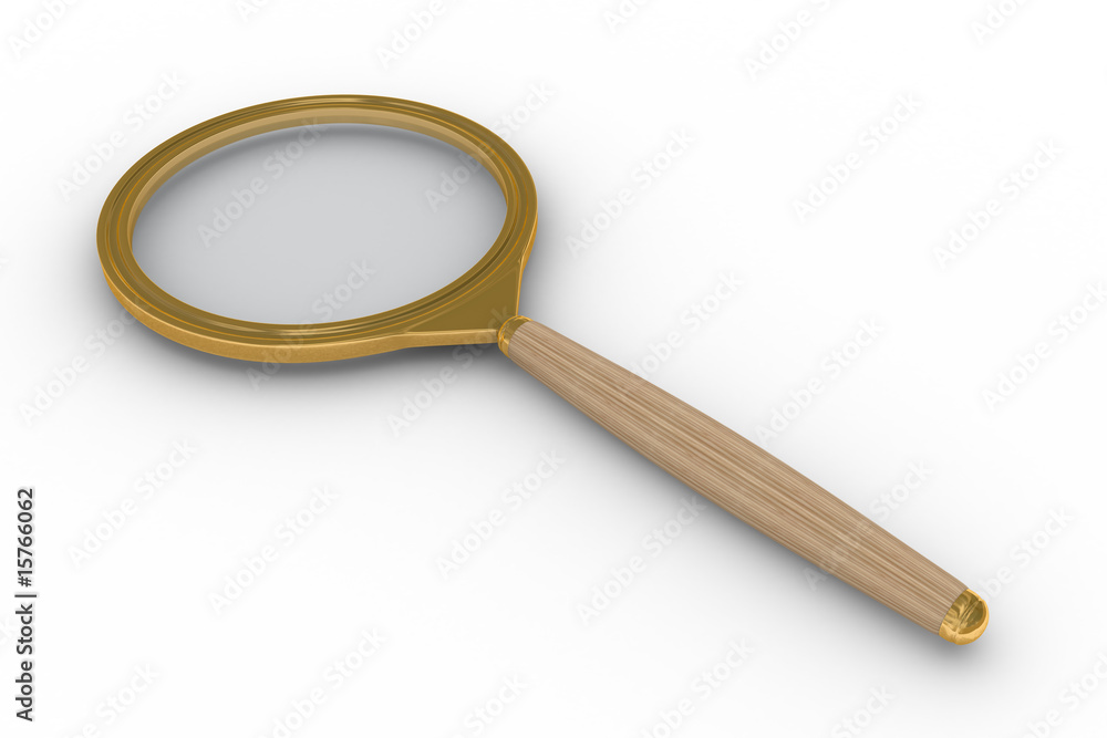 Magnifier on white background. Isolated 3D image Magnifier on white background. Isolated 3D image