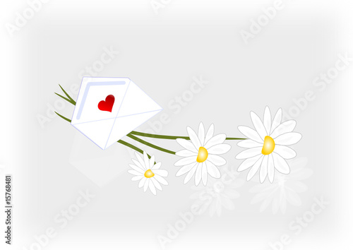 leibesbrief mit blumen illustration