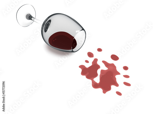 Spilled wineglass