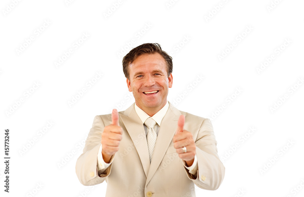 Confident business manager smiling at the camera Confident business manager smiling at the camera