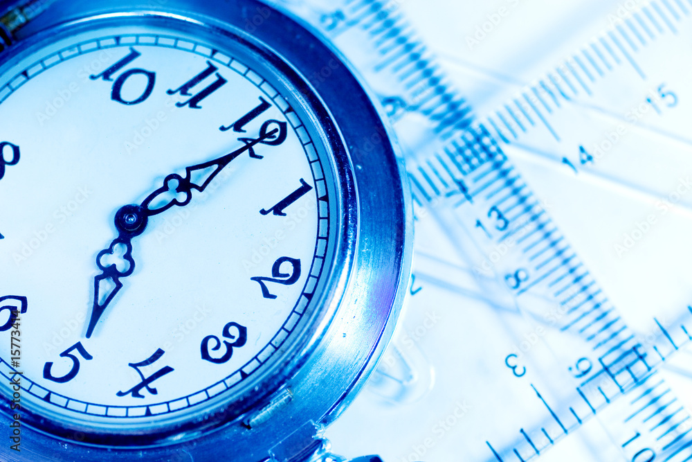 Pocket watch and transparent rulers (as measurement tools) Pocket watch and transparent rulers (as measurement tools)