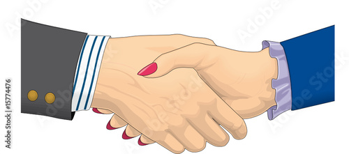 business handshake, man and woman