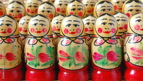 Crowd of Russian nesting dolls