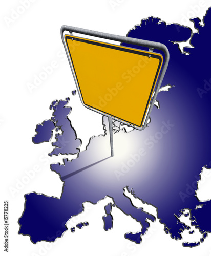 Europa mit Ortschild