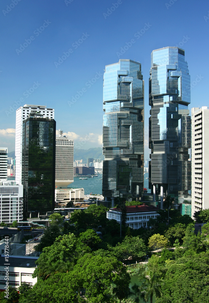 Obraz premium Współczesne budynki komercyjne w Hongkongu