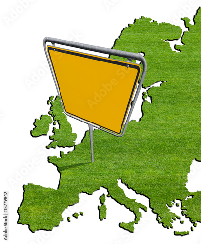 Europa mit Ortschild
