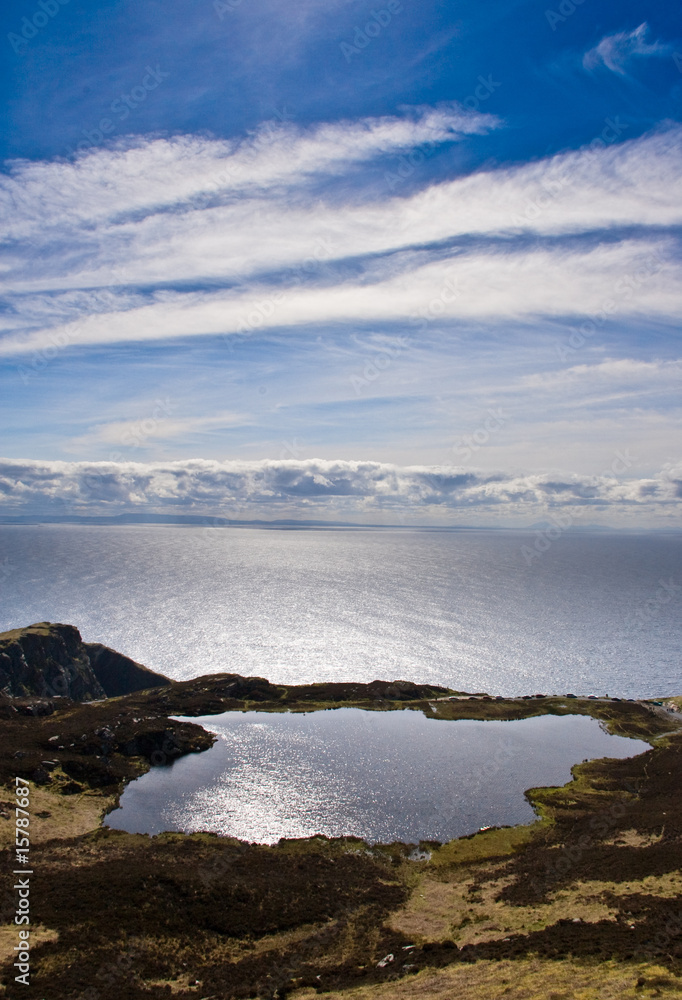 Lake, Ireland coast - Donegal cliffs