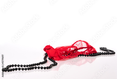 Red Panties - Black Beads