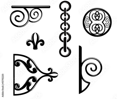 Black metallic decorations