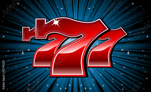 lucky seven slot machine font vector illustration