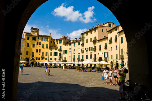 Piazza Anfiteatro square in Lucca Toscane