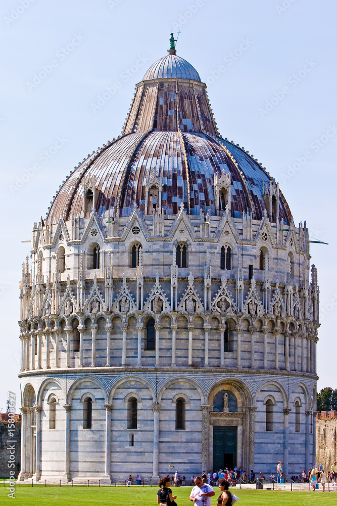 Baptistery near the leaning tower of Pisa Italy