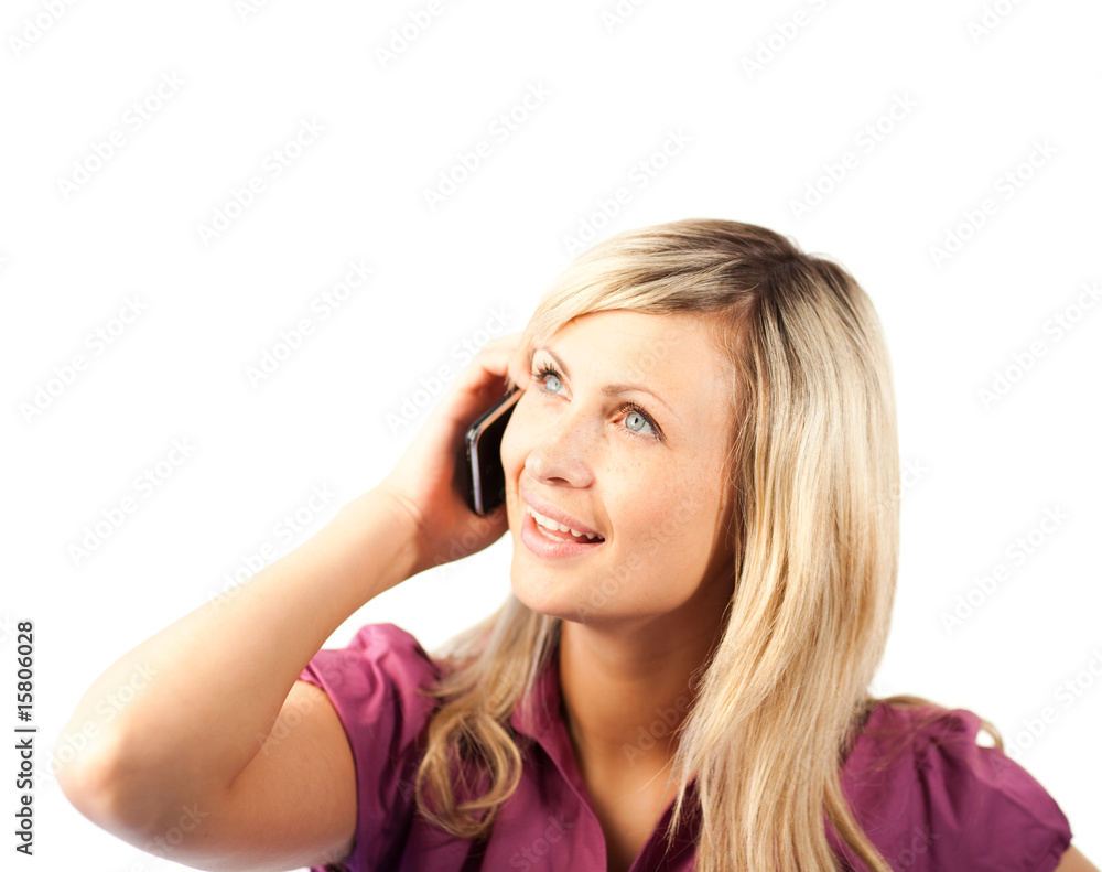 Blonde Business woman talking on phone Blonde Business woman talking on phone