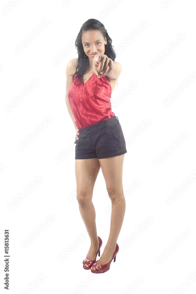 Fototapeta premium Beautiful african american woman smiling