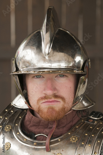 Photography Young bearded Knight in shining armor