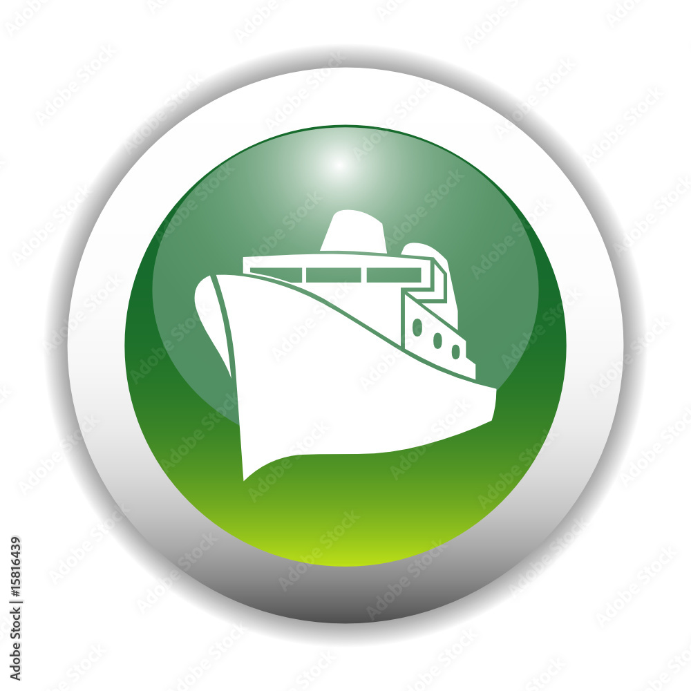 Glossy Cruise Ship Sign Button Glossy Cruise Ship Sign Button