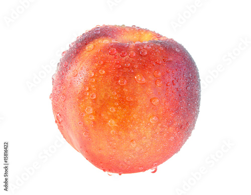 peach in water drops
