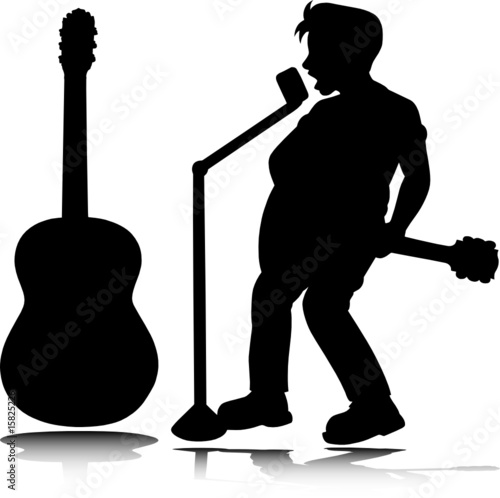 man singing vector silhouettes