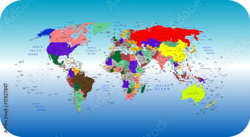 Vector colorful political map of the World