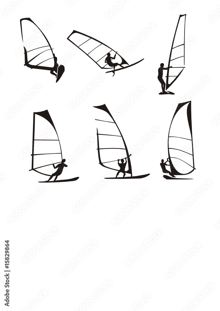 windsurfers silhouette