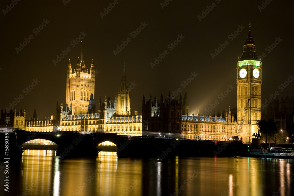 House of Parliament and Big Ben at Night