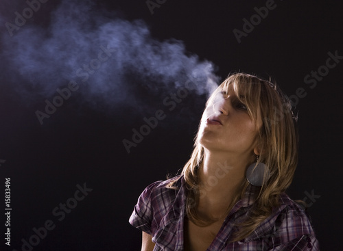 Young woman smoking