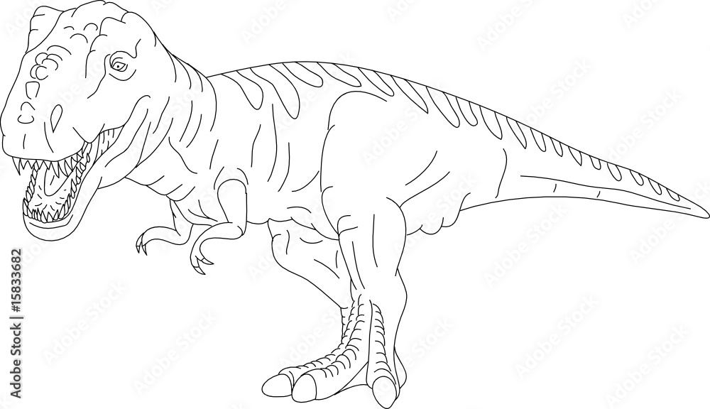 vector - contour T Rex isolated on background vector - contour T Rex isolated on background