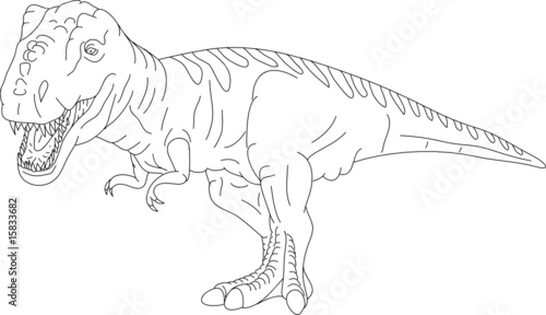 vector - contour T Rex isolated on background