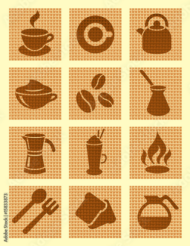 Brown coffee textured icons