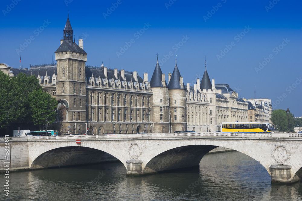 La Conciergerie and Pont au Change.  Paris, France.