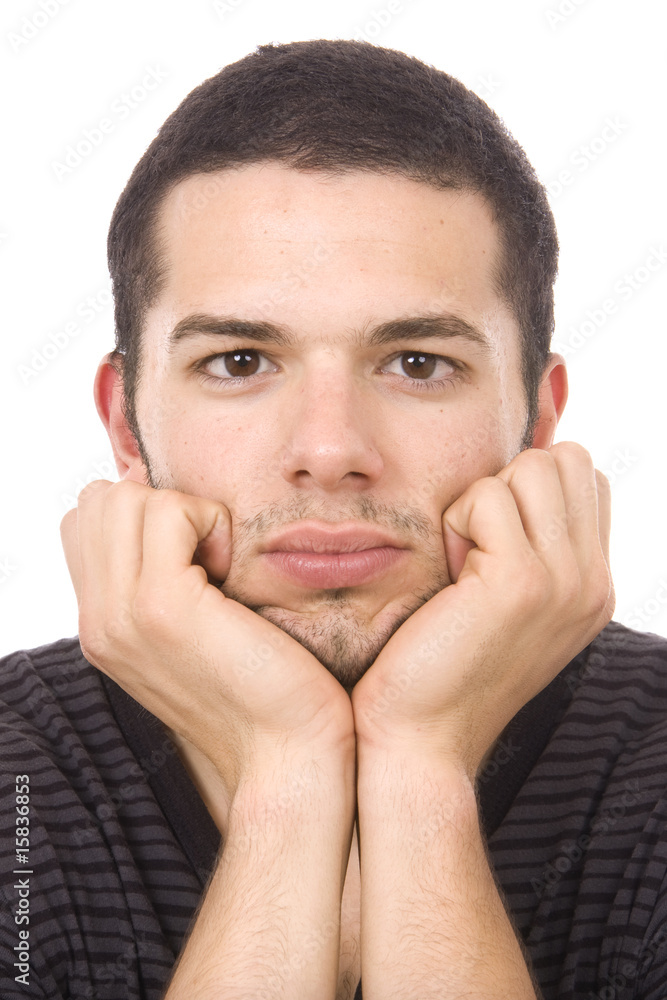 Fototapeta premium young casual man portrait, isolated on white