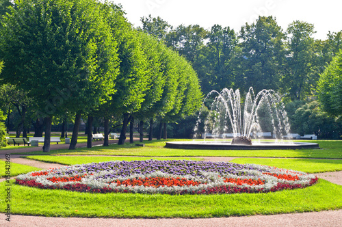 Fountains in park in Saint-Petersburg
