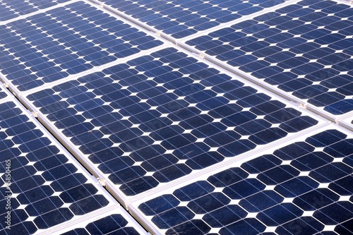 Photovoltaic cells in a solar panel - perspective view