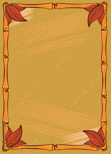 Tiki Bar style frame design with clear space for text
