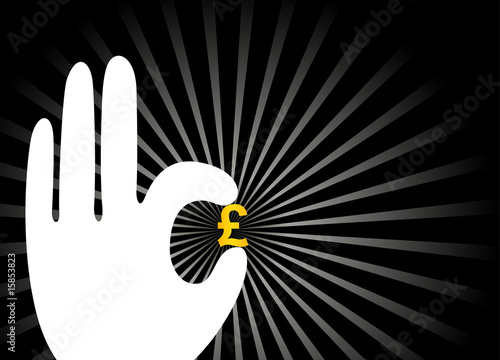 hand and Pound sterling