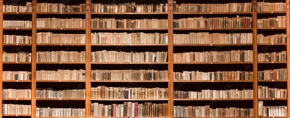 old books in a old library